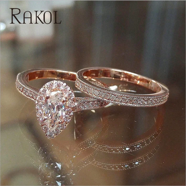 RAKOL Luxury Water Drop Shape AAA+ Cubic Zircon Fashion Rose Gold Color Wedding Engagement Ring For Women Party Dress RR710275
RAKOL Luxury Water Drop Shape AAA+ Cubic Zircon Fashion Rose Gold Color Wedding Engagement Ring For Women Party Dress RR710275