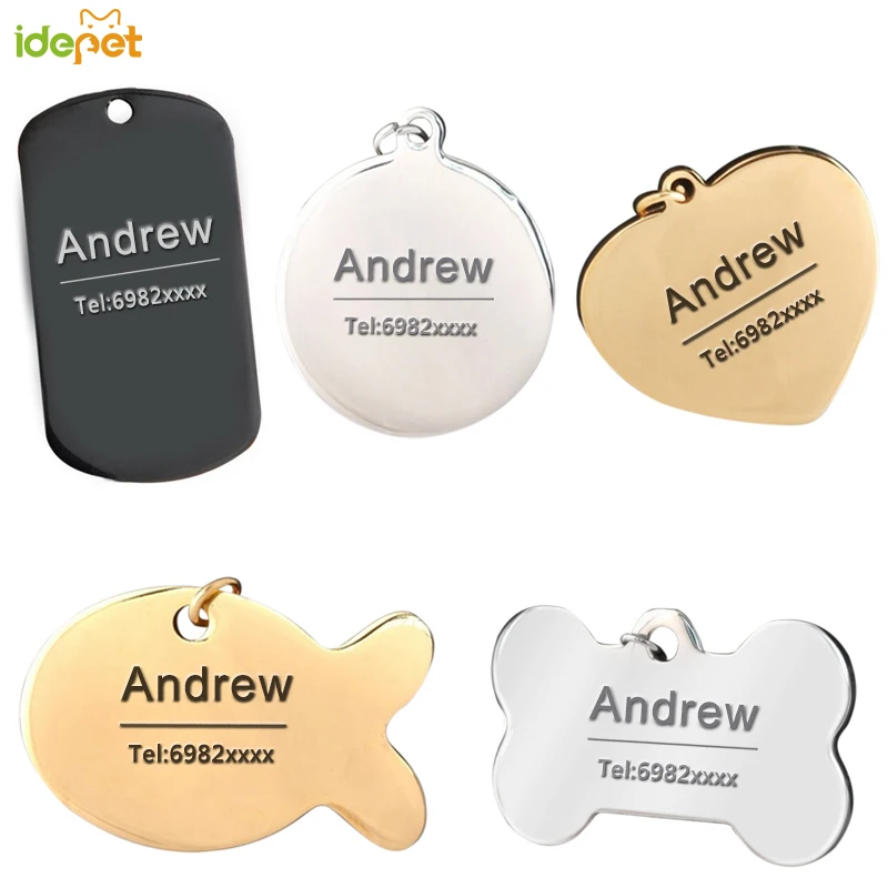 Idepet Free Engraving Pet ID Dog Tags Collars Stainless Steel Cat Tag Customized Dog Collar Accessories Telephone Name Tags 38S2
Idepet Free Engraving Pet ID Dog Tags Collars Stainless Steel Cat Tag Customized Dog Collar Accessories Telephone Name Tags 38S2