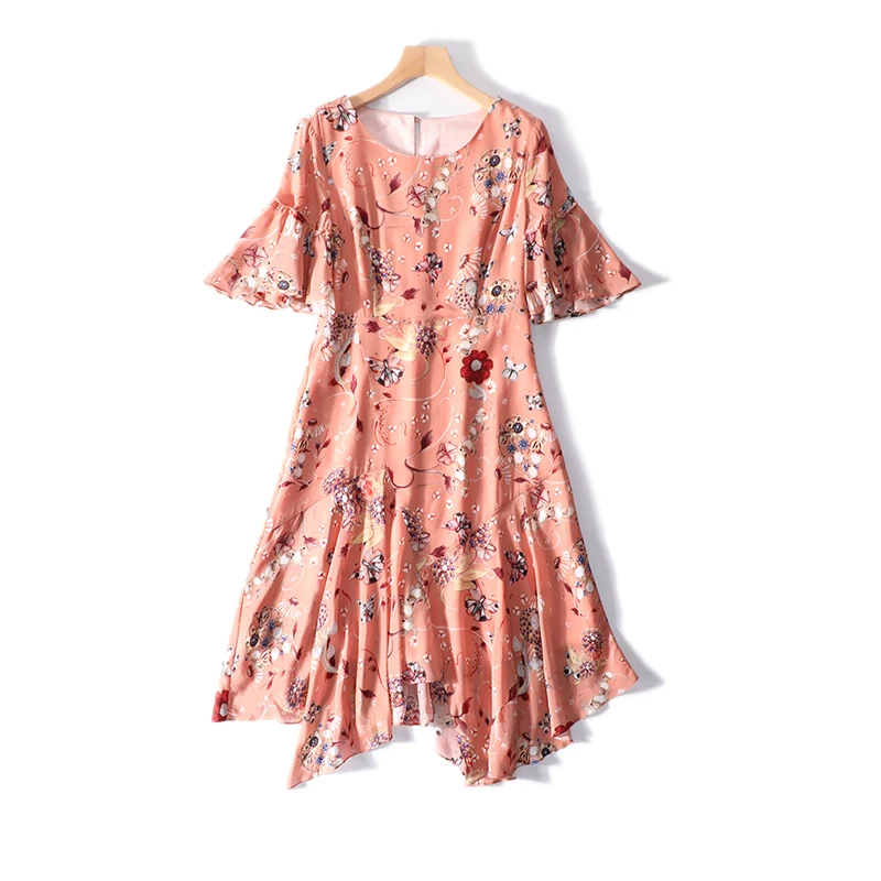 New Lotus leaf sleeve slim waist show irregular thin little to wear a8169 mulberry 100% silk flower dress
New Lotus leaf sleeve slim waist show irregular thin little to wear a8169 mulberry 100% silk flower dress