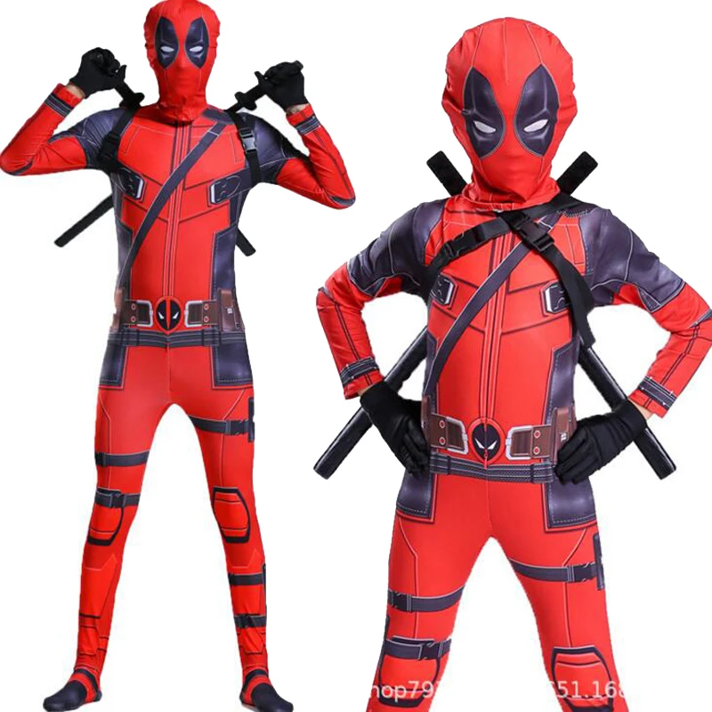 Movie Quality Kids Deadpool 2 Costume Adult Superhero Spandex Suit Party Halloween Cosplay Costume With Swords Gloves
Movie Quality Kids Deadpool 2 Costume Adult Superhero Spandex Suit Party Halloween Cosplay Costume With Swords Gloves