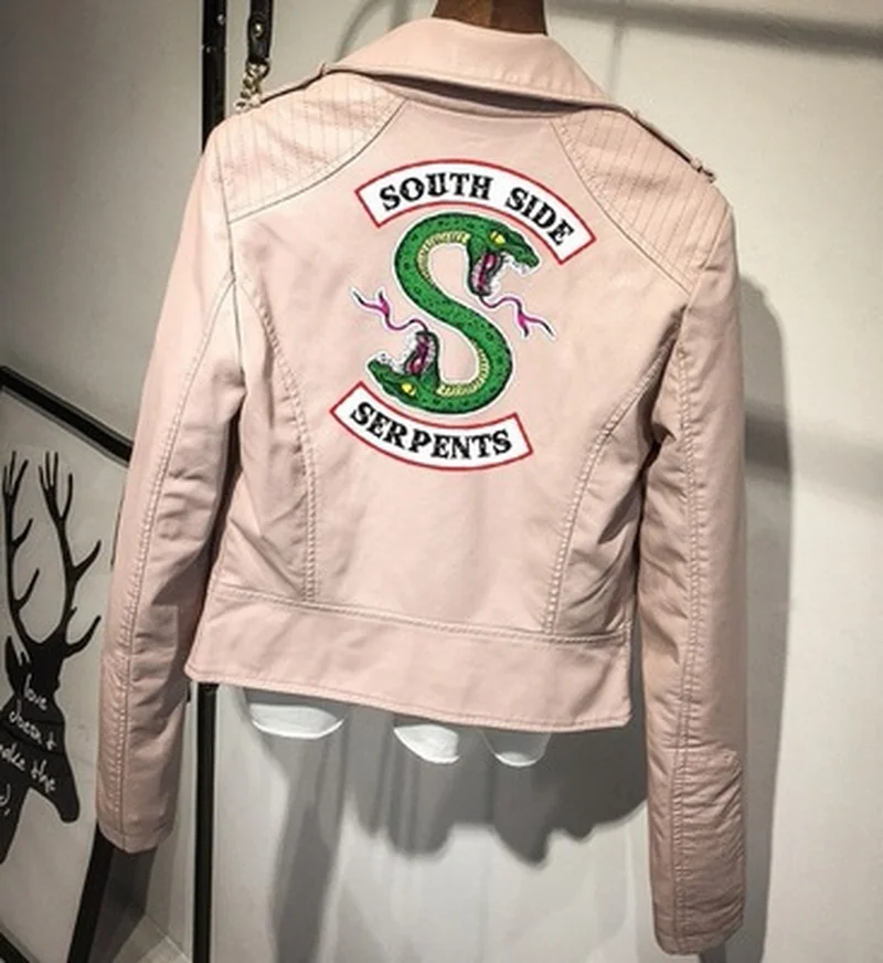 Southside Riverdale Snake Pink/Black PU Leather Jacket Women's Riverdale Snake Skin Streetwear Leather Brand Jacket 1340-2 
Southside Riverdale Snake Pink/Black PU Leather Jacket Women's Riverdale Snake Skin Streetwear Leather Brand Jacket 1340-2