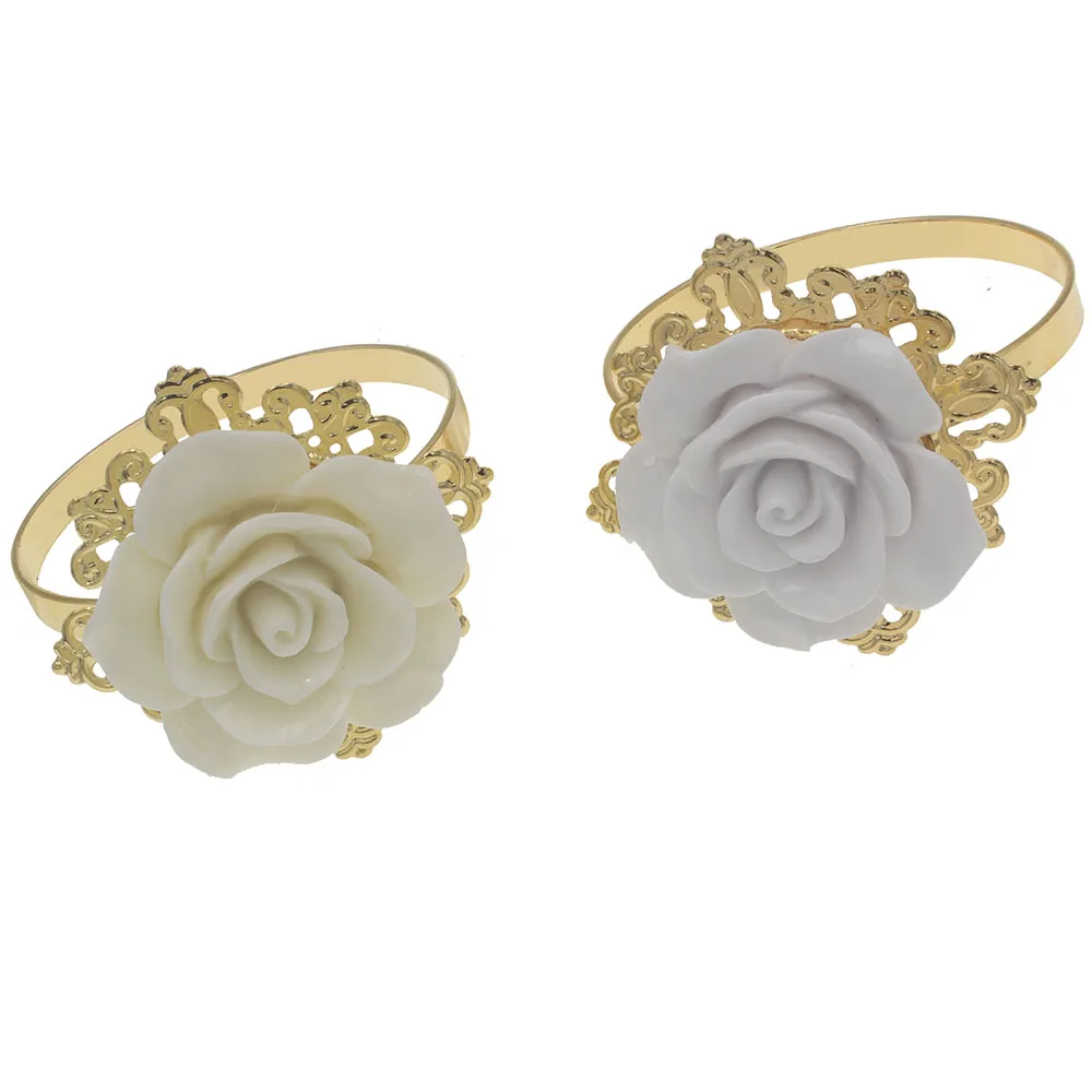 New 10pcs Lot Gold Napkin Ring Weddings Table Napkin Bloom Flower Rose Resin Holder Wholesale Decorative Butterflies for Party
New 10pcs Lot Gold Napkin Ring Weddings Table Napkin Bloom Flower Rose Resin Holder Wholesale Decorative Butterflies for Party