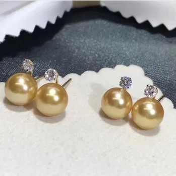 Free shipping Hot sell one pair of 11-12mm south sea round gold pearl earring 18//k
Free shipping Hot sell one pair of 11-12mm south sea round gold pearl earring 18//k