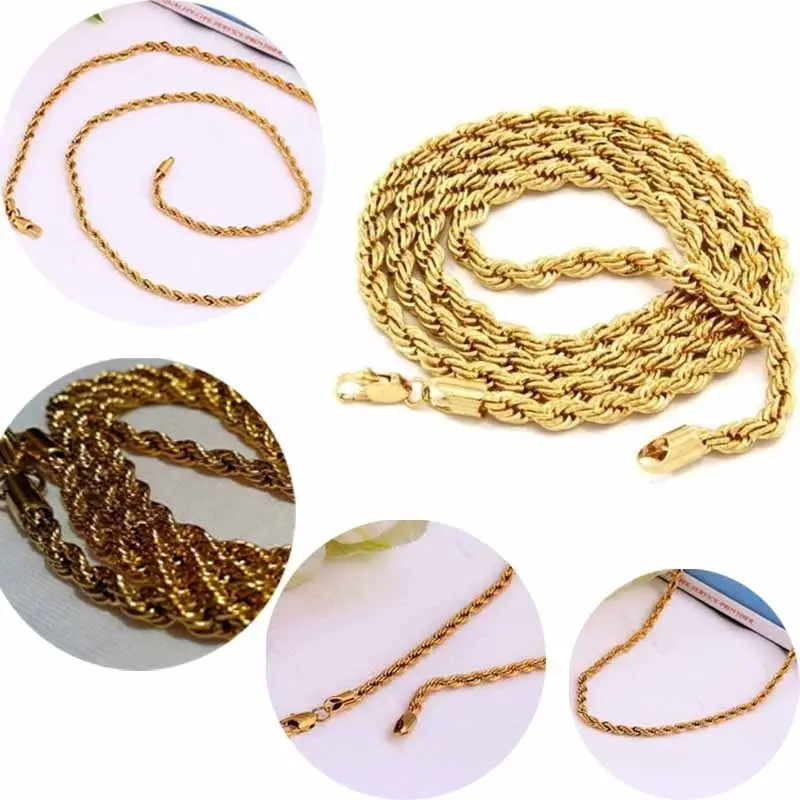 2018 Brand New 6MM 18K Yellow Gold Plated Twisted Wrest Rope Chain Necklace Jewelry Gift 23.6 Plated 5mm Rope Perfect Love Gift
2018 Brand New 6MM 18K Yellow Gold Plated Twisted Wrest Rope Chain Necklace Jewelry Gift 23.6 Plated 5mm Rope Perfect Love Gift