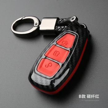 Carbon Fiber Car Styling Remote Key Fob Case Cover Keychain for Ford Fiesta Focus 3 4 MK3 MK4 Mondeo Ecosport Kuga Focus key bag
Carbon Fiber Car Styling Remote Key Fob Case Cover Keychain for Ford Fiesta Focus 3 4 MK3 MK4 Mondeo Ecosport Kuga Focus key bag