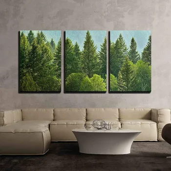 3 Piece Canvas Wall Art - Forrest of Green Pine Trees on Mountainside with Rain Print On Canvas Drop shipping 
3 Piece Canvas Wall Art - Forrest of Green Pine Trees on Mountainside with Rain Print On Canvas Drop shipping
