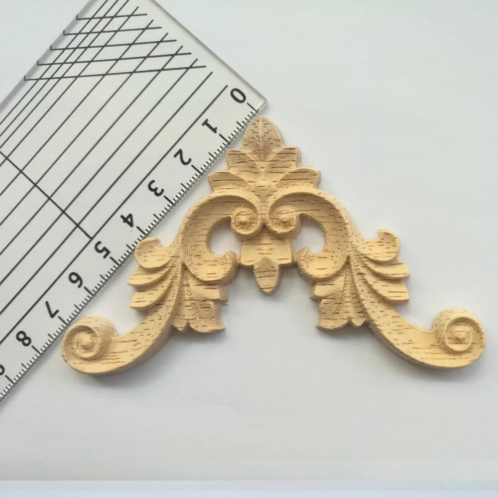 oak Wooden carved capital set 4 pieces onlay applique sticker home decor furniture woodcarving natural wood ash oak Wooden carved capital set 4 pieces onlay applique sticker home decor furniture woodcarving natural wood ash