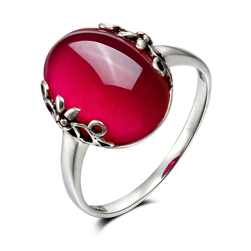 925 Sterling silver Natural Semi-precious stones Red corundum ring Vintage Garnet Rings Women jewelry girlfriend gift
925 Sterling silver Natural Semi-precious stones Red corundum ring Vintage Garnet Rings Women jewelry girlfriend gift