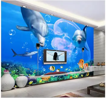 Customized 3d murals wallpaper Dolphin Great White Shark Underwater World TV Wall paper bedroom wall 3d wallpaper home decor
Customized 3d murals wallpaper Dolphin Great White Shark Underwater World TV Wall paper bedroom wall 3d wallpaper home decor