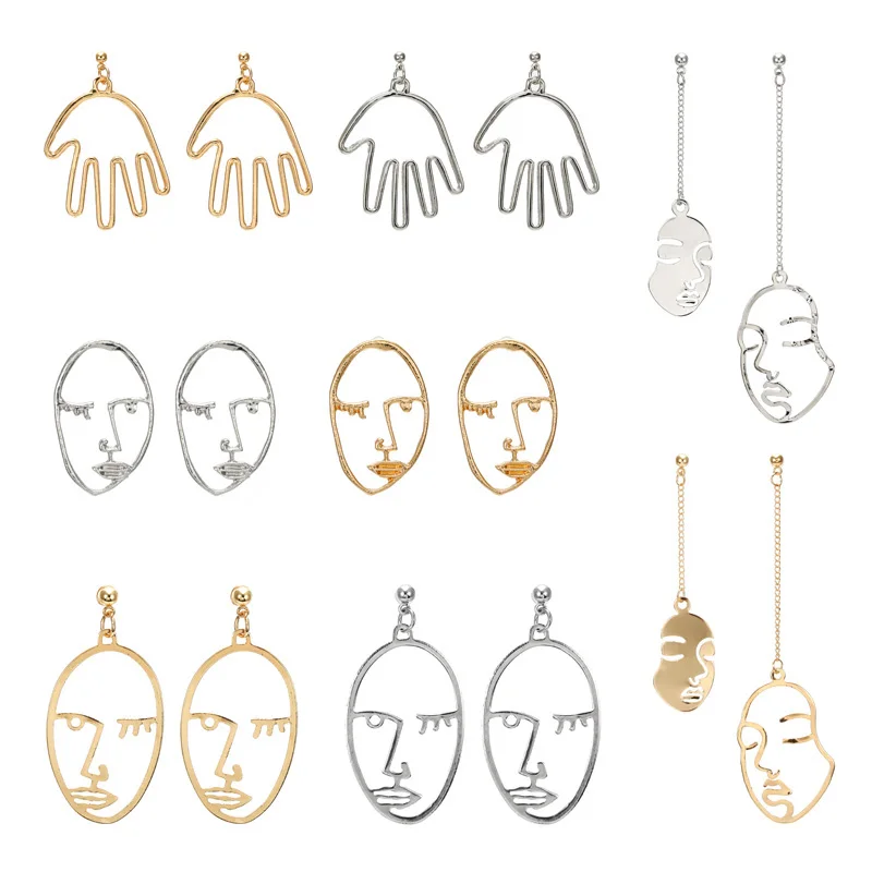 Trendy Abstract Art Drop Earrings Gold Color Hand Palm Face Crystal Dangle Earrings Girls Fashion Statement Earrings For Women
Trendy Abstract Art Drop Earrings Gold Color Hand Palm Face Crystal Dangle Earrings Girls Fashion Statement Earrings For Women