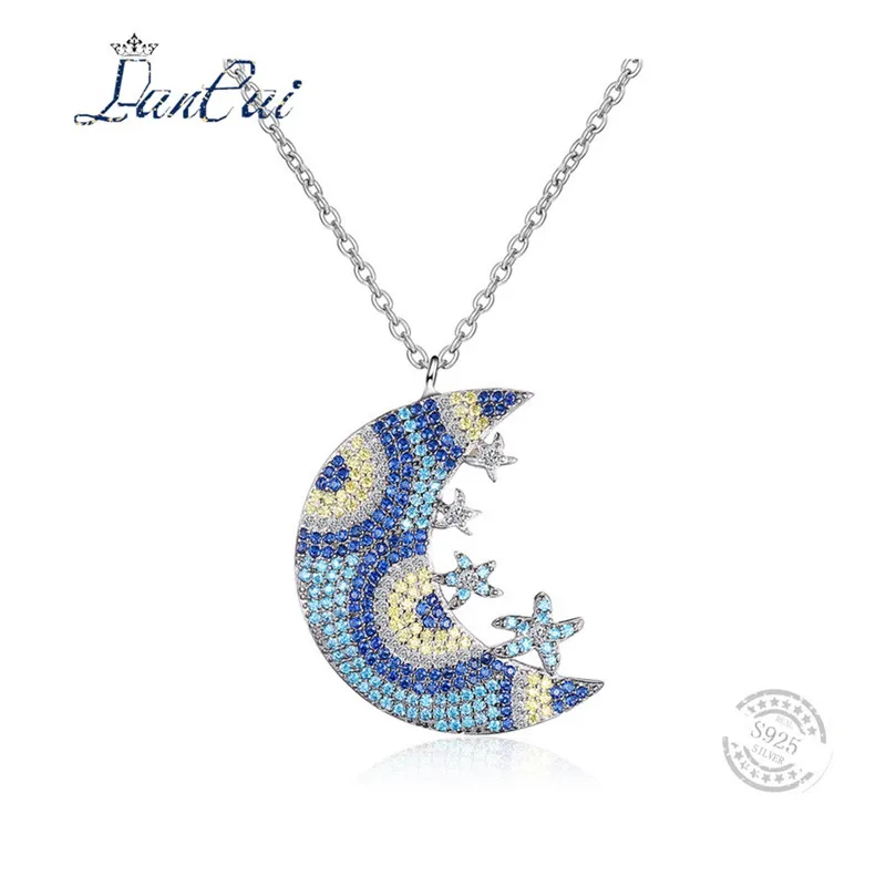 LANCAI Fashion Manual 925 Sterling Silver Necklace Stars and Moon Camouflage Zircon Pendant Necklace for Women Fine Jewelry Gift
LANCAI Fashion Manual 925 Sterling Silver Necklace Stars and Moon Camouflage Zircon Pendant Necklace for Women Fine Jewelry Gift
