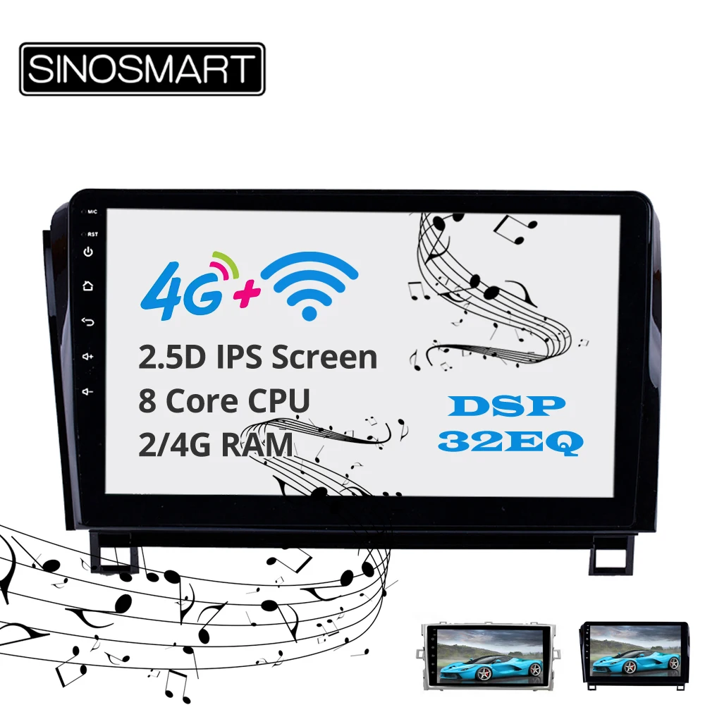 Flash Deal Sinosmart  Android 8.1 2Din IPS/QLED 2.5D screen car gps radio navigation player for Toyota Verso 2007-2016 for sequoia/Tundra 16