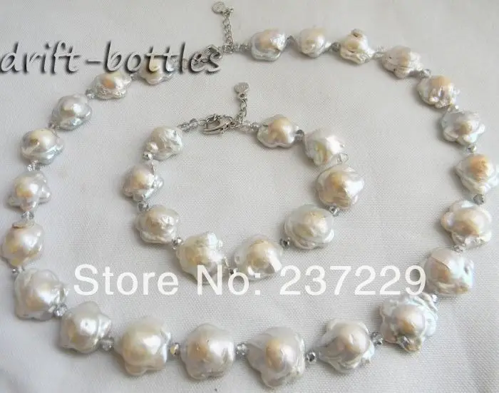 Wholesale price Fast shipping + a18''/8'' 17MM White Baroque Reborn Freshwater Pearl Necklace Bracelet Set (A0516)
Wholesale price Fast shipping + a18''/8'' 17MM White Baroque Reborn Freshwater Pearl Necklace Bracelet Set (A0516)