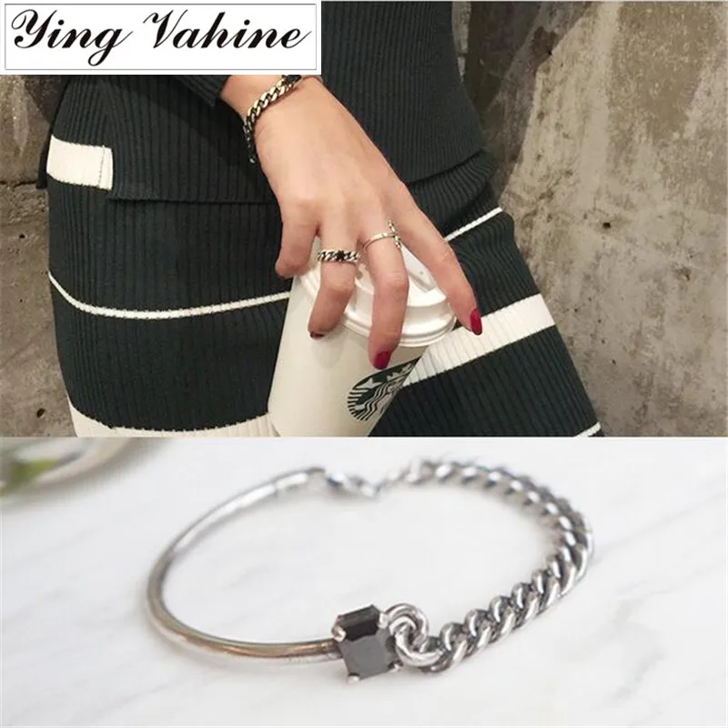 ying Vahine 925 Sterling Silver Jewelry Vintage Square Black Stone Bracelet for Women bijoux femme pulseras mujer
ying Vahine 925 Sterling Silver Jewelry Vintage Square Black Stone Bracelet for Women bijoux femme pulseras mujer