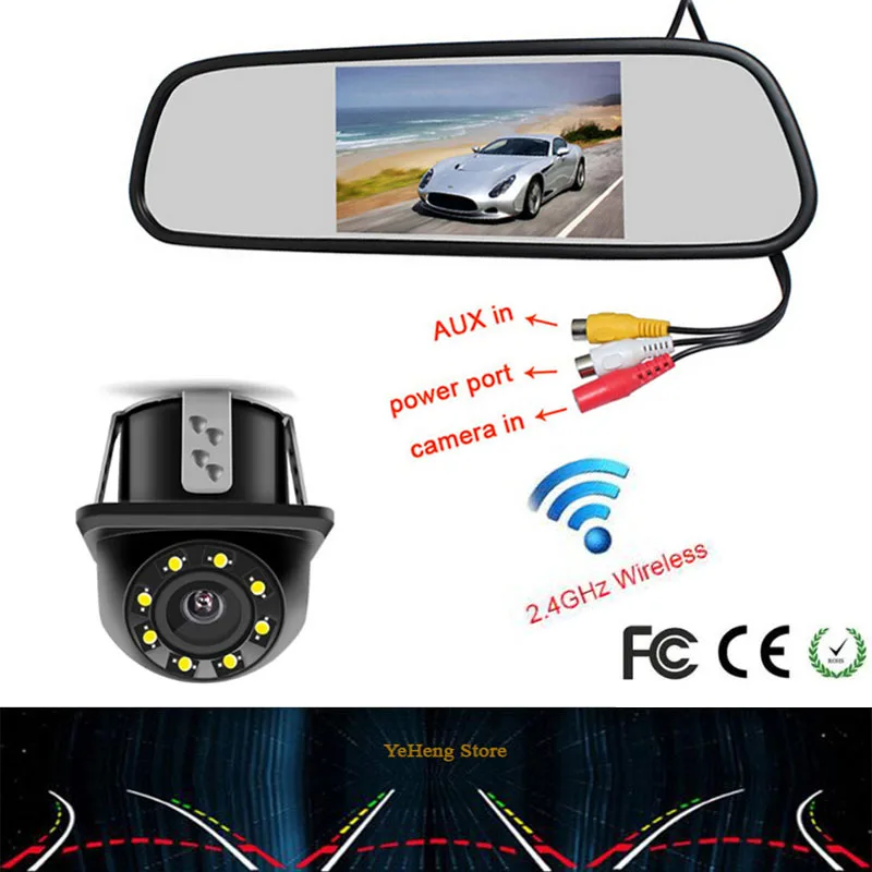 Wireless Parking Video Player. Wireless Transmitter Receiver Built-in Dynamic track Car Rear View Camera With 5"Mirror Monitor
Wireless Parking Video Player. Wireless Transmitter Receiver Built-in Dynamic track Car Rear View Camera With 5"Mirror Monitor