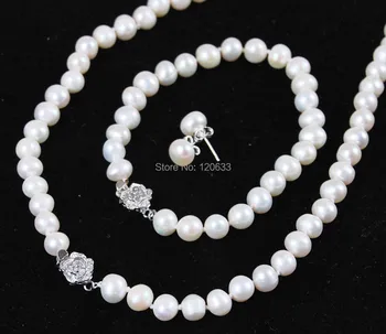 women's jewelry 8-9mm White Akoya Cultured Pearl Jewelry Bracelet Necklace Earrings Set 18" hook..wholesale shipping Free
women's jewelry 8-9mm White Akoya Cultured Pearl Jewelry Bracelet Necklace Earrings Set 18" hook..wholesale shipping Free