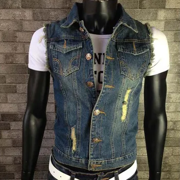 Mens Vest Jeans Casual Slim Denim Vest Sleeveless Jacket Cotton Ripped Waistcoats Colete Plus Size S-5XL 6XL
Mens Vest Jeans Casual Slim Denim Vest Sleeveless Jacket Cotton Ripped Waistcoats Colete Plus Size S-5XL 6XL
