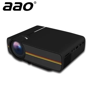 

AAO YG400 Mini Projector Portable LED Beamer Video Projecteur Game TV Projetor Support AC3 HDMI USB VGA AV Proyector Black Color