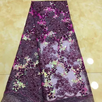 Sequined Mesh Lace Fabric 2019 African purple Net Lace Fashion Design Indian Sequins Embroidery Evening Dress Laces Material
Sequined Mesh Lace Fabric 2019 African purple Net Lace Fashion Design Indian Sequins Embroidery Evening Dress Laces Material