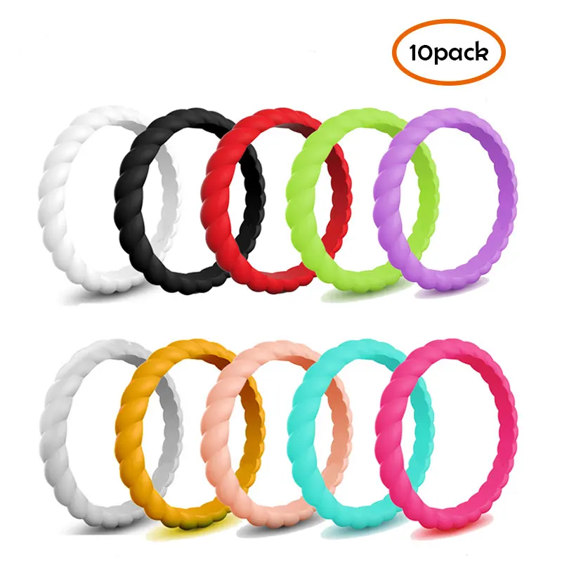 Size 4-10 Braid Hypoallergenic Silicone Rubber Flexible Ring Band Wedding Engagement Classical Stackable Plain Simple Statement
Size 4-10 Braid Hypoallergenic Silicone Rubber Flexible Ring Band Wedding Engagement Classical Stackable Plain Simple Statement