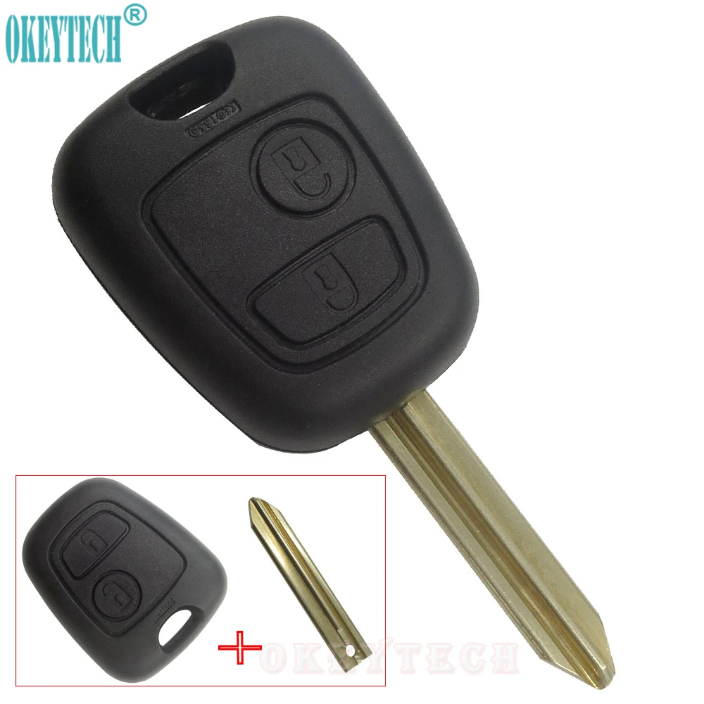 OkeyTech 2 кнопки дистанционного ключа Fob чехол для автомобильного Citroen C1 C2 C3