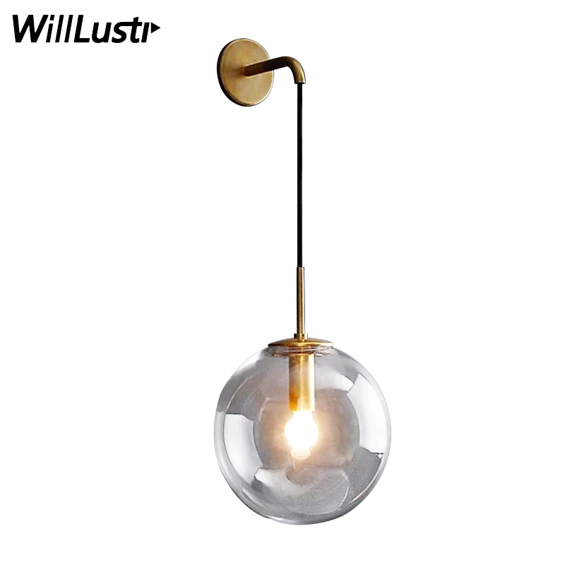 

Modern Glass Shade Wall Light LANGUEDOC SCONCE Lamp Hotel Restaurant Doorway Vanity Bedroom Cafe Glass Globe Bracket Lights