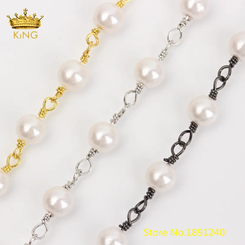 5M/lot Round Pearl Glass Beaded Chain Findings,Simulated Pearl Wire Wrapped Connector Rosary Chains Crafts Chokers Jewelry
5M/lot Round Pearl Glass Beaded Chain Findings,Simulated Pearl Wire Wrapped Connector Rosary Chains Crafts Chokers Jewelry