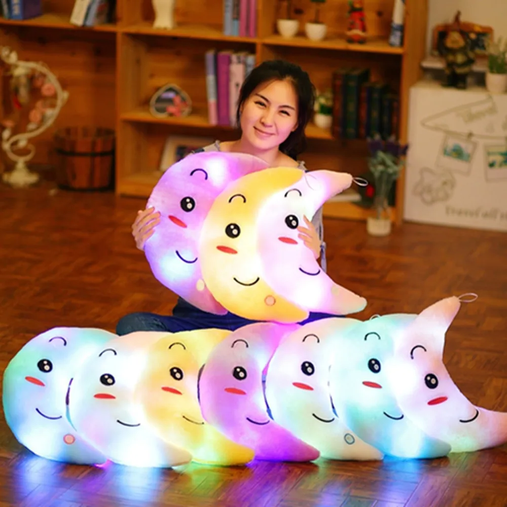 34cm Creative Toy LED Pillow Soft Stuffed Plush Glowing Colorful Moon Cushion LED Light Toys Gift for Children Girls Boys
34cm Creative Toy LED Pillow Soft Stuffed Plush Glowing Colorful Moon Cushion LED Light Toys Gift for Children Girls Boys
