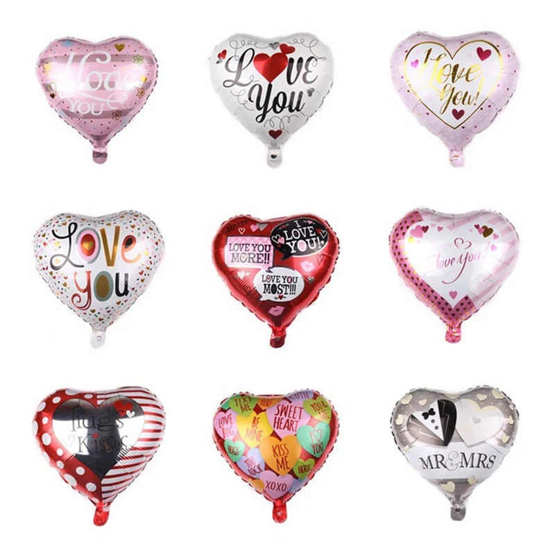 

18inch Heart Balloons Wedding Valentine's Days I Love You Aluminium Foil Helium Globos Wedding Decoration Globos