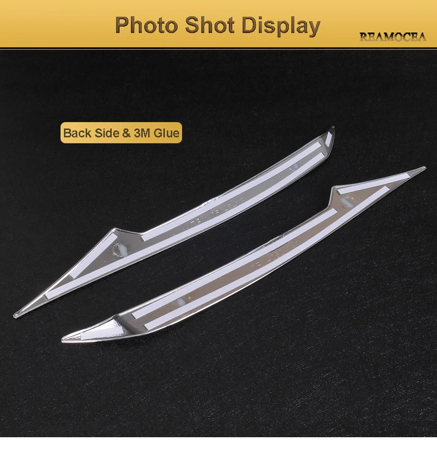 2Chrome Front Headlight Head Lights Lamp Eyelid Cover Trim 2 Pcs For Toyota RAV4 Rav 4 2016 2017 2018 Accessories