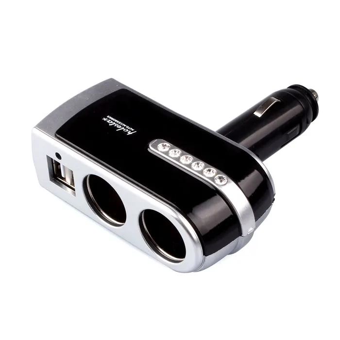 Auto Accessories 2 USB Charger+2 Socket Car Cigarette Lighter Extender Splitter Silver Dual USB Car Phone Charger Adapter in Car
Auto Accessories 2 USB Charger+2 Socket Car Cigarette Lighter Extender Splitter Silver Dual USB Car Phone Charger Adapter in Car