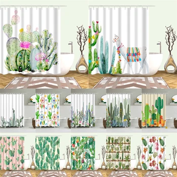 Plant Cactus Printing Shower Curtain For Adults Kids Bathroom Waterproof Polyester Bath Curtain With Hooks cortina de ducha
Plant Cactus Printing Shower Curtain For Adults Kids Bathroom Waterproof Polyester Bath Curtain With Hooks cortina de ducha