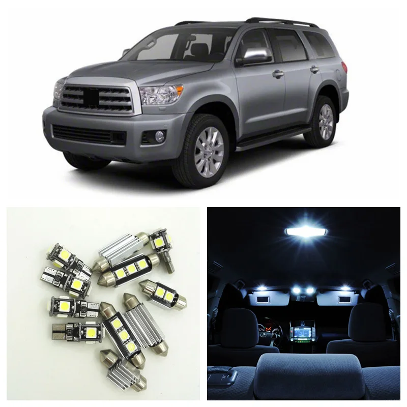 12Pcs White SMD LED Auto Light Bulbs Interior Package Kit For 2008-2015 Toyota Sequoia Map Dome Trunk License Plate Light
12Pcs White SMD LED Auto Light Bulbs Interior Package Kit For 2008-2015 Toyota Sequoia Map Dome Trunk License Plate Light