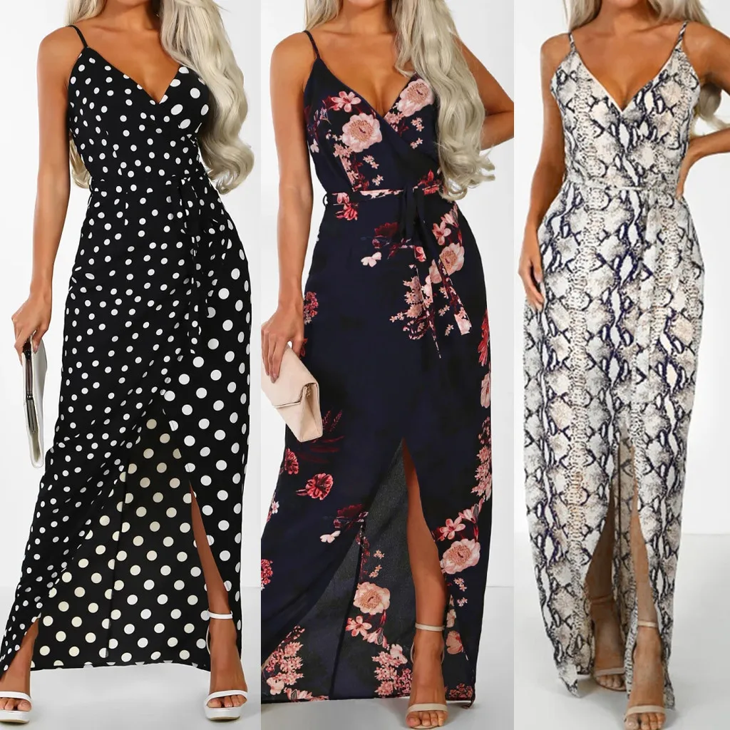 Womens Spaghetti Strap Summer Boho Maxi Long Dress Party Beach Dresses V Neck Sundress Floral Halter Dress 2019 New
Womens Spaghetti Strap Summer Boho Maxi Long Dress Party Beach Dresses V Neck Sundress Floral Halter Dress 2019 New