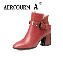 Aercourm A 2017 Ankle Boots Women Genuine Leather Shoes Cowhide High Heel Shoes Metal buckle Brand Shoes Women Zippe Boots Z958
Aercourm A 2017 Ankle Boots Women Genuine Leather Shoes Cowhide High Heel Shoes Metal buckle Brand Shoes Women Zippe Boots Z958