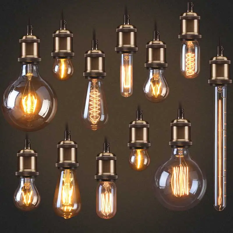 Retro Edison Light Bulb E27 220V 40W ST64 G95 Lamp Vintage Incandescent Bulb Edison Lampada Lamp Filament pendant light For Home
Retro Edison Light Bulb E27 220V 40W ST64 G95 Lamp Vintage Incandescent Bulb Edison Lampada Lamp Filament pendant light For Home