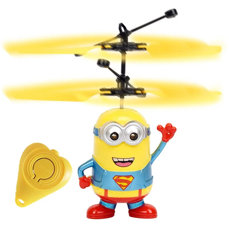 

Minion drone RC Helicopter Aircraft Mini drone Fly Flashing helicopter Hand Control RC Toys Minion Quadcopter Dron LED Kids Toys