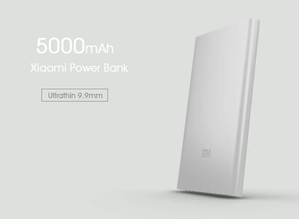 Оригинал xiaomi зарядное устройство 5000 мАч Ultra Slim 9.9 мм usb выход для телефонов колодки