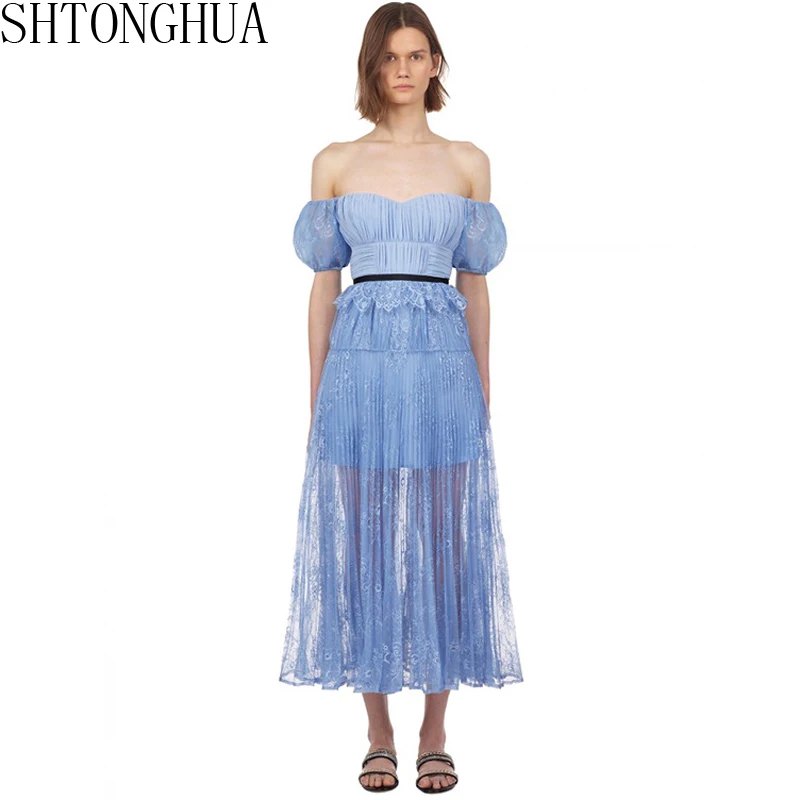 2019 High Quality Summer Self Portrait Style Runway Dress Women Sexy Off Shoulder Pleated Lace Midi Dress Female Holiday Party
2019 High Quality Summer Self Portrait Style Runway Dress Women Sexy Off Shoulder Pleated Lace Midi Dress Female Holiday Party