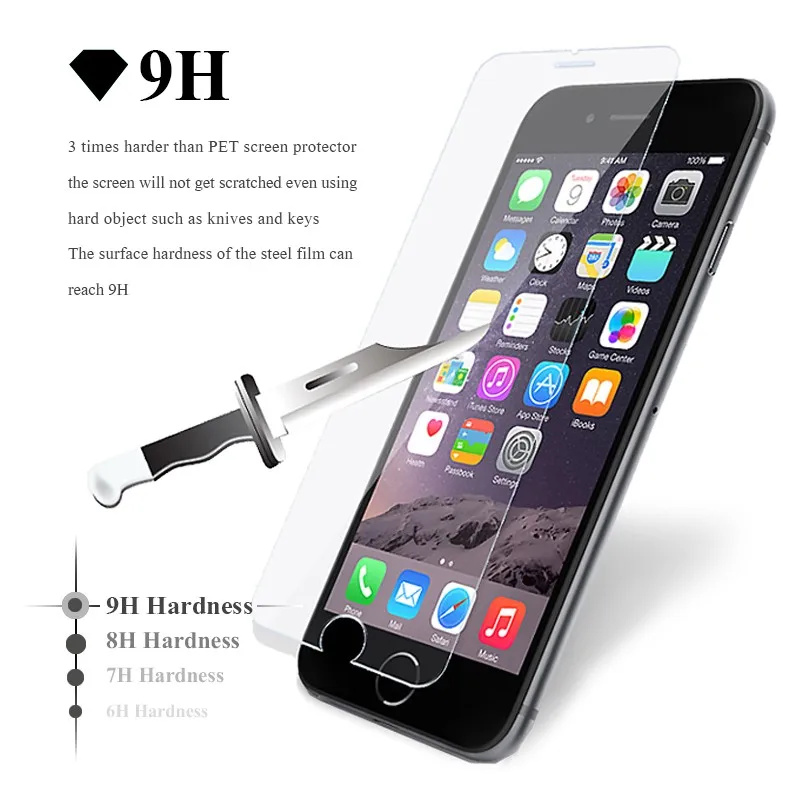 Tempered Glass For Iphone X 8 4s 5 5s SE 6 6s 7 Toughened Protective