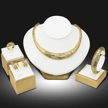 Women African Beads Jewelry Sets Imitated Crystal Necklace Earring Ring Bracelet Jewelries Set Gold Free Gift Box
Women African Beads Jewelry Sets Imitated Crystal Necklace Earring Ring Bracelet Jewelries Set Gold Free Gift Box