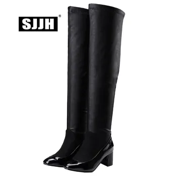 SJJH Women Patchwork Over-the-Knee Boots with Square Toe Chunky Slip-on Plush Long Boots Fashion Formal Shoes Large Size Q578
SJJH Women Patchwork Over-the-Knee Boots with Square Toe Chunky Slip-on Plush Long Boots Fashion Formal Shoes Large Size Q578
