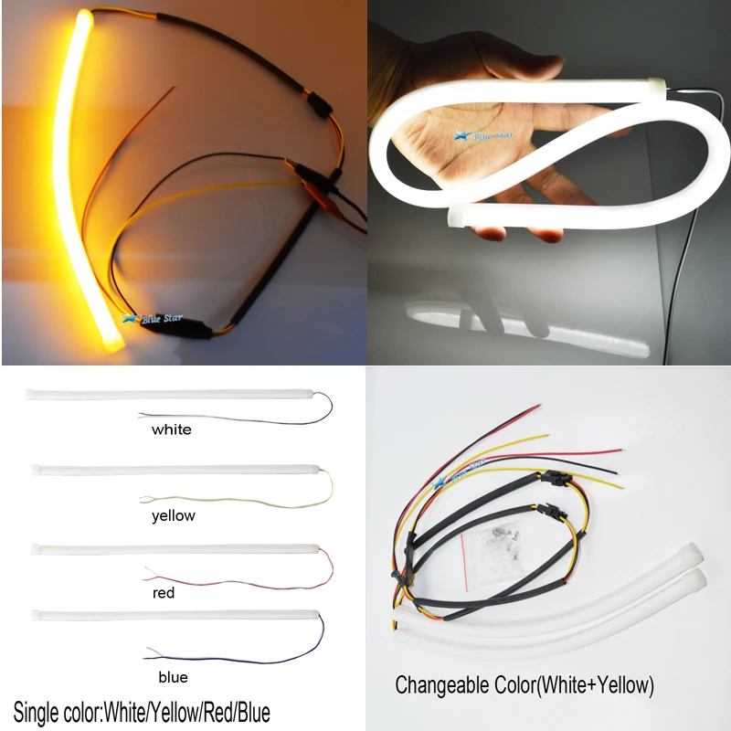 2 X 45cm DIY White+Amber Flexible Strip Turn Signal Tube Angel Eye DRL LED Daytime Running Head Headlight Light
2 X 45cm DIY White+Amber Flexible Strip Turn Signal Tube Angel Eye DRL LED Daytime Running Head Headlight Light