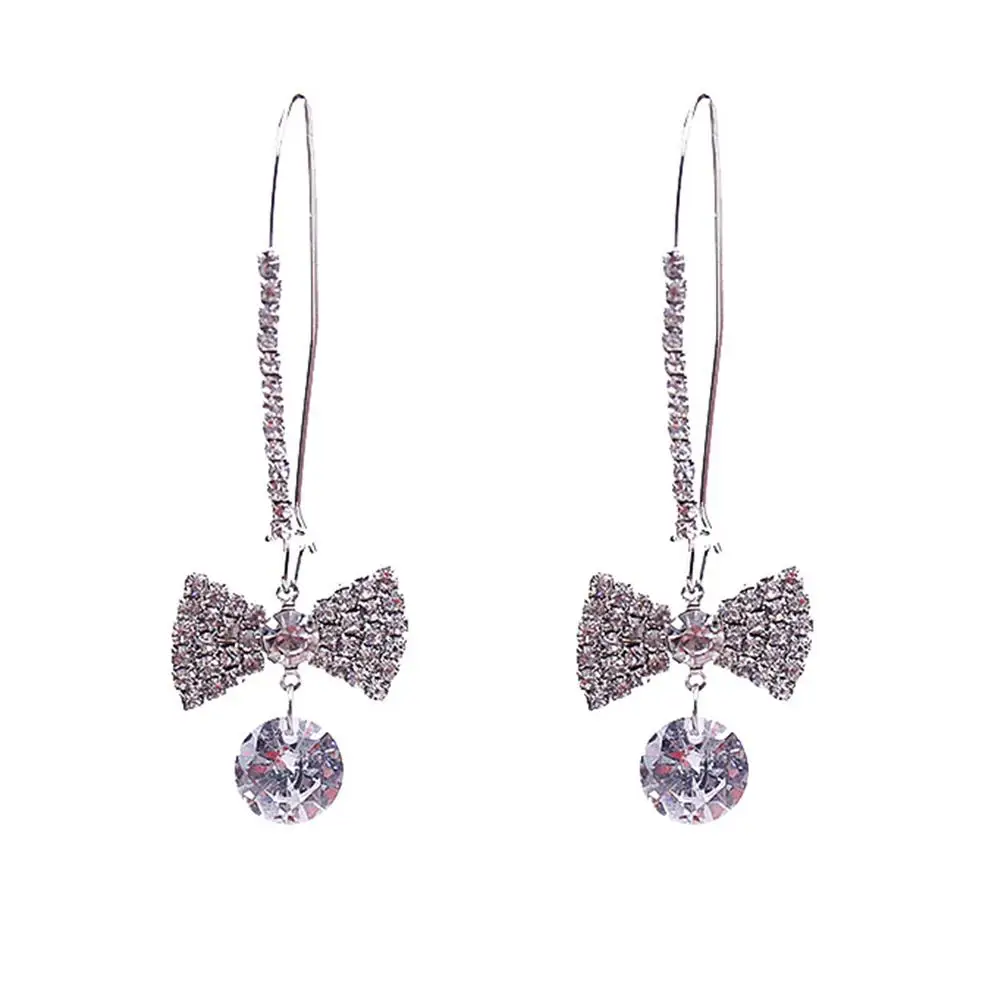 Hot Fashion Women Shiny Rhinestone Bowknot Long Drop Hook Earrings Jewelry Gift Party
Hot Fashion Women Shiny Rhinestone Bowknot Long Drop Hook Earrings Jewelry Gift Party