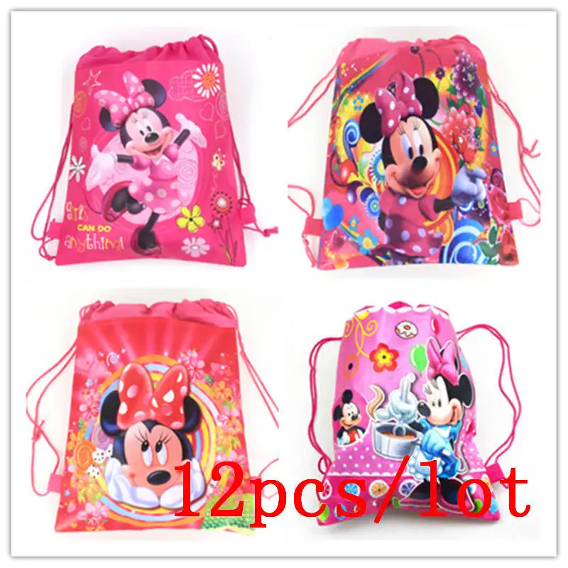 Minnie Mouse 12pcs/lot Cartoon Drawstring Kid Favor School Bag Non-woven Fabrics Storage Gift Bags Backpack Lightweight Portable
Minnie Mouse 12pcs/lot Cartoon Drawstring Kid Favor School Bag Non-woven Fabrics Storage Gift Bags Backpack Lightweight Portable