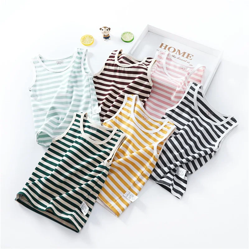 2-7Year Kids Baby Girls Vests T-shirts Children Summer Candy Vest Top Outfit Kid Girls Stripe Tops Clothes Cotton TeesA
2-7Year Kids Baby Girls Vests T-shirts Children Summer Candy Vest Top Outfit Kid Girls Stripe Tops Clothes Cotton TeesA