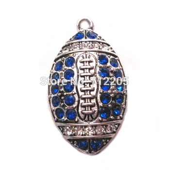 New fashion 100pcs a lot antique silver color zinc alloy studded Football Blue Crystal Pendant
New fashion 100pcs a lot antique silver color zinc alloy studded Football Blue Crystal Pendant