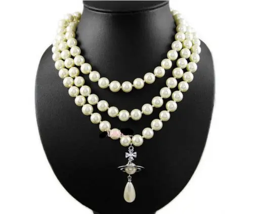 FREE SHIPPING>>>@@ 2015 vw Silver color Three layer stereo Saturn pearl necklace Box+Bag 
FREE SHIPPING>>>@@ 2015 vw Silver color Three layer stereo Saturn pearl necklace Box+Bag