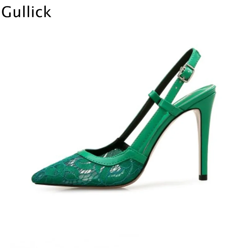 Hot Sale Fashion Lace Flower Green Woman Pumps Sexy Pointed Toe Slingback Thin Heels Buckle Woman Wedding Banquet Dress Pumps
Hot Sale Fashion Lace Flower Green Woman Pumps Sexy Pointed Toe Slingback Thin Heels Buckle Woman Wedding Banquet Dress Pumps
