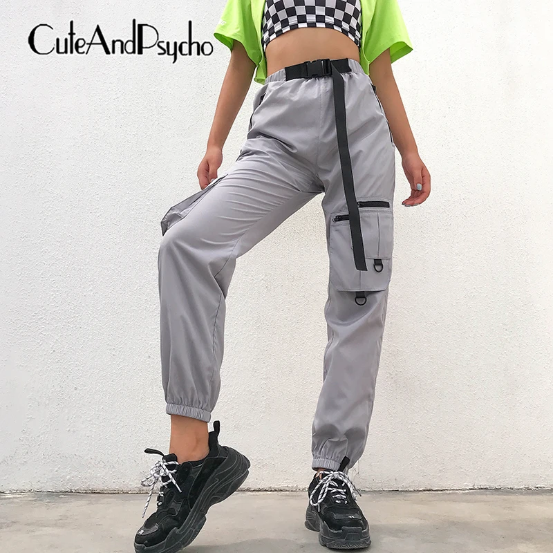 2019 Cargo Pockets Women Casual Sweat Pants Buckle Loose Trousers Jogger Elastic High waist Pant Capris Streetwear Cuteandpsycho
2019 Cargo Pockets Women Casual Sweat Pants Buckle Loose Trousers Jogger Elastic High waist Pant Capris Streetwear Cuteandpsycho